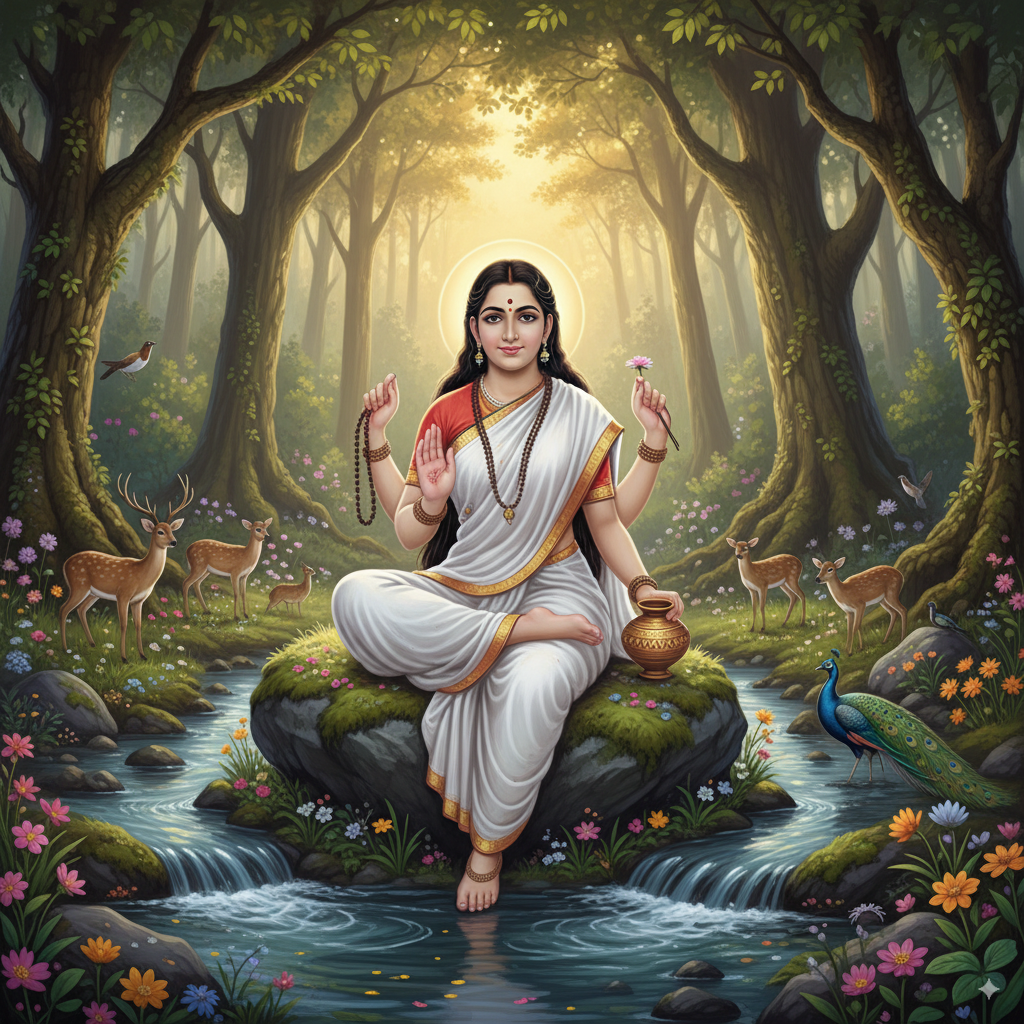 Divine portrait of Maa Brahmacharini